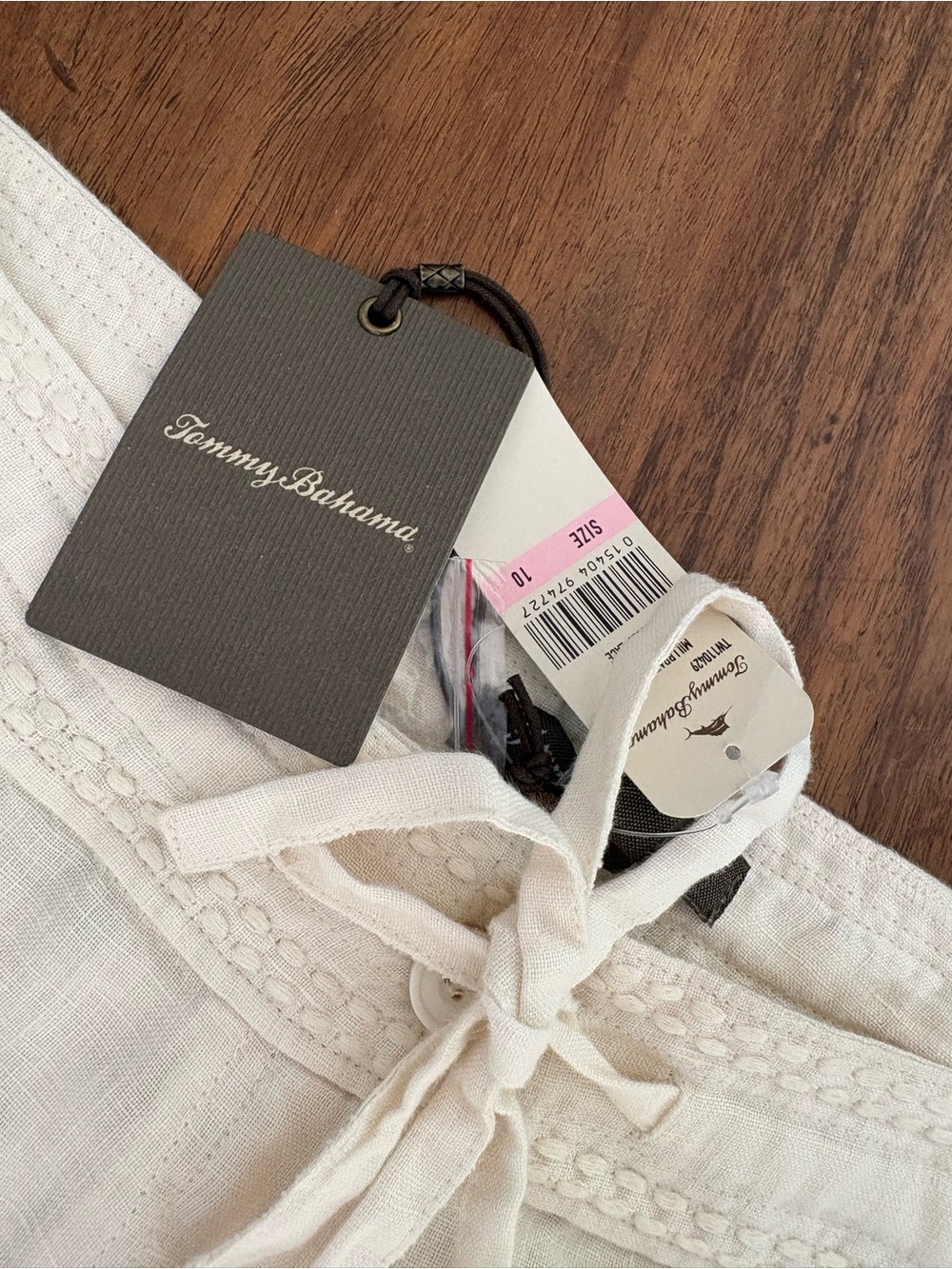 Tommy Bahama Women's White Wide Leg Embroidered Linen Pants NWT 10 - Picture 5 of 8